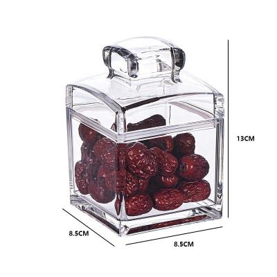 China Freshness Preservation 5829(S) High Quality Household 300ML Plastic Tea Sealed Reservoir Food Grade Clear Moisture Proof Storage Acrylic Airtight Jar for sale