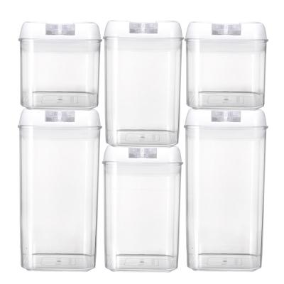 China KC8238 6pcs High Quality Clear Canister Freshness Tall Airtight Plastic Jars Airtight Food Storage Containers With Lids for sale