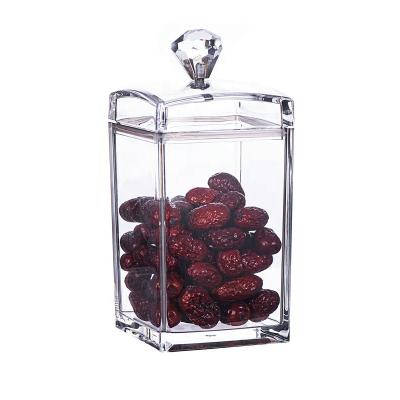 China 5820 Acrylic Storage Jar Food Grade Cookie Jar Airtight Canister Viable For Sugar Salt Tea Spices Herb Condiment Candy Chocolate Nuts for sale