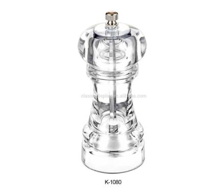 China New Product K-1080 Kitchenware Viable Tending Manual Grinder Spice Grinder Mill Clear Acrylic for sale