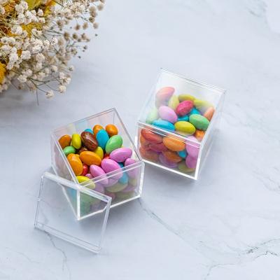 China ZGLP7564 Square Viable Hot Selling Clear Plastic Containers For Gift Candy Box Packaging Acrylic Candy Box With Lid for sale