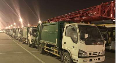 China Export Isuzu brand 5000L green 6 wheels compressed garbage truck for sale