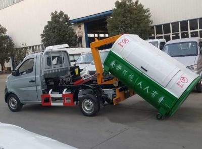 China Foton 3-4cbm hydraulic hook arm lift garbage truck mini trash truck for sale for sale