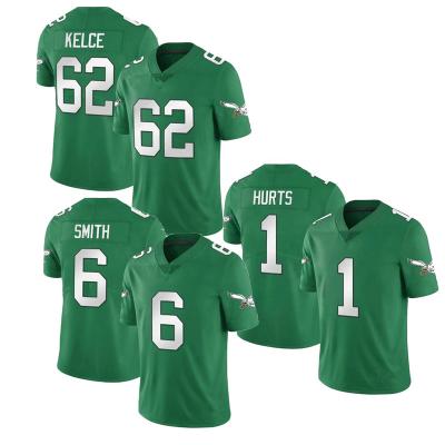 China Breathable Men's Philadelphia #1 Jalen Hurts 6 DeVonta Smith 62 Jason Kelce White/Green Vp Limited Embroidery Stitched Football Jersey for sale