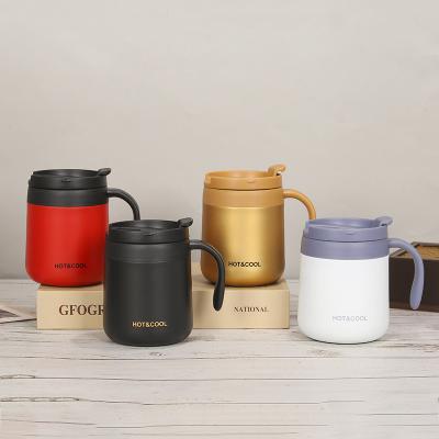 China 350ml PORTABLE Stainless Steel Coffee Mug With Thermos Anti-hot Desktop Handle Vacuum Portable Mug for sale