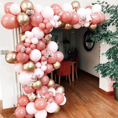 China 126Pcs Vintage Rose Latex Balloon Garland Arch Chain For Birthday Wedding Party Decoration for sale