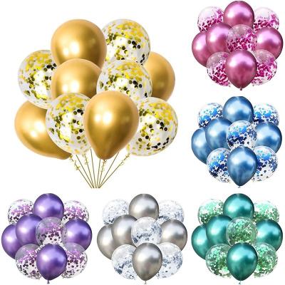 China Promotional Toy Wholesale 10PCS Metal and Sequin Latex Balloon Set for Wedding Decoration and Birthday Party for sale