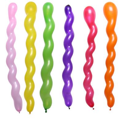 China Promotional Toy 100pcs Per Bag Thick Twist Screw Spiral Balloon Bar KTV Party Supplies Strip Spiral Toy Balloon for sale