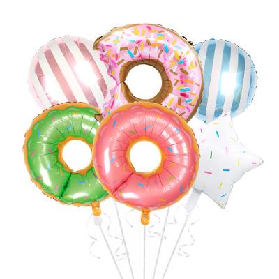 China Advertising Toy New Shape Donut Foil Balloon Ice Cream Candy Decorating Balloons For Dessert Party for sale