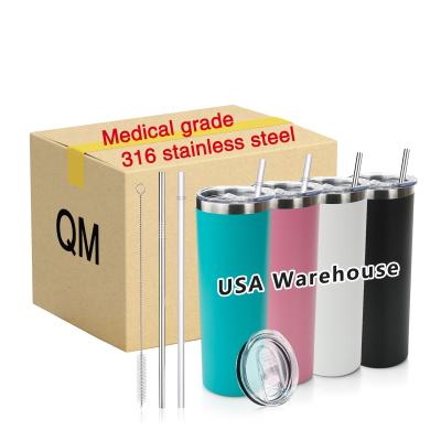 China US Sustainable Warehouse Free Shipping 316 Stainless Steel Water Tumbler Cups Sets Matte 20oz Medical Lean Tumblers With Lid And Straw for sale