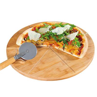 China Sustainable Natural Bamboo Bread Cutting Board Household Pizza Serving Board for sale