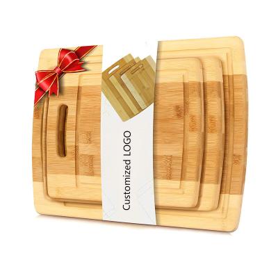 China Sustainable Multiple Styles Kitchen Bamboo Cutting Board Set Chopper Set for sale