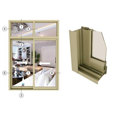 China door & Window Customized Anodized Aluminum Sliding Folding Glass Window Profiles for sale