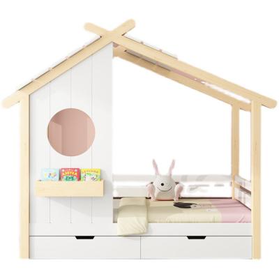 China Environmental Material Professional Custom Multifunctional Children's Furniture White Wooden Simple Kids Bedroom Bed for sale