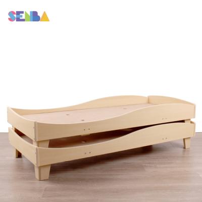 China Popular Multifunctional Wooden Kindergarten Daycare Stackable Children's Beds Classes Environmental Material for sale