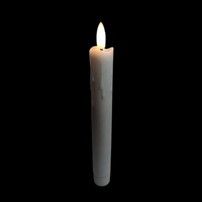 China Dripping body; 3d wick; remote control;timer 7.5Inch Flameless Flickering White/Ivory 3D Wick Dripping LED Taper Candles with Remote, Timer, Battery Operated for Home Decor for sale