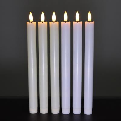 China 3d wick; remote control & timer functions 10inch Thin Flameless Flickering 3D Wick Window LED Taper Candle Wedding Candlestick with Remote & Timer,  Battery Operated for sale