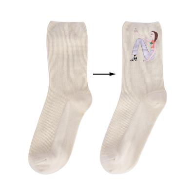 China QUICK DRY socks factory custom logo no min order high quality cotton printing women socks with logo for sale