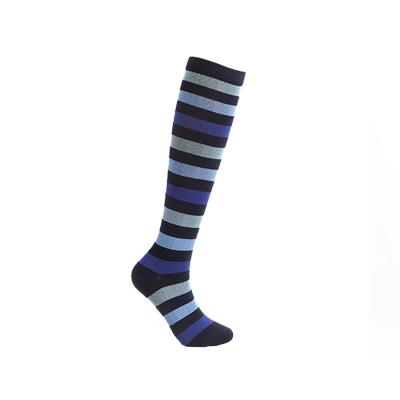 China New Designer Best Compression Stripe Football High Quality Breathable Sporty Running Knee High Long Socks For Women for sale