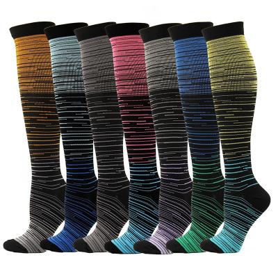 China 20-30 mmHg Breathable Wholesale High Quality Unisex Football Knee Compression Running Retraining Medical Socks for sale