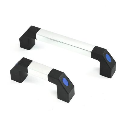 China Long Round Ddurable Aluminum Alloy Tubular Bridge Plastic Handle For Kitchen Oven And Machinery Cabinet for sale