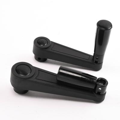 China Hotels Black Nylon Plastic Folding Turning Crank Handle With Round And Square Hole for sale