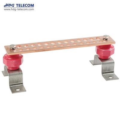 China Grounding Copper Grounding Buss Bar For Cell Tower Coax Grounding Surface Ground Bar for sale