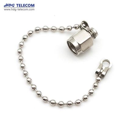 China Female RF Metal SMA Jack rf Connector Dust Cap With Chain for sale