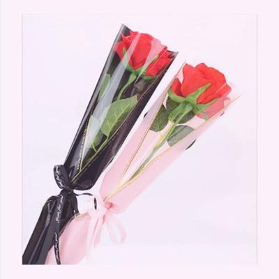 China Recyclable Wholesale Transparent Pvc Plastic Flower Bouquet Sleeves Bag Custom Flower Packaging Bags for sale