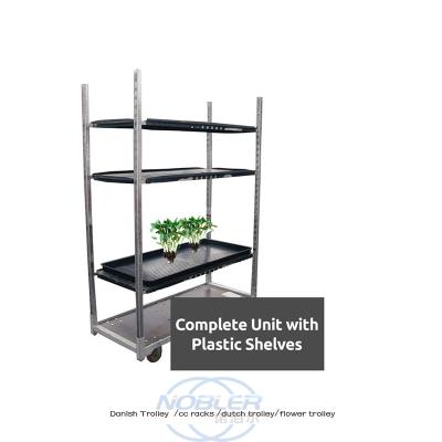 China Durable CC container racks flower trolley danish  trolley garden center nursery cart  cc racks for sale