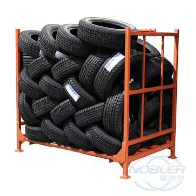 China Corrosion Protection Storage Folding Truck Pallet Metal Stacking Tire Rack for sale