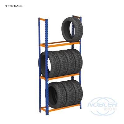 China Corrosion Protection Customized Powder Coating Steel Pallet Tyre Rack Storage Stacking Truck Tire Rack for sale