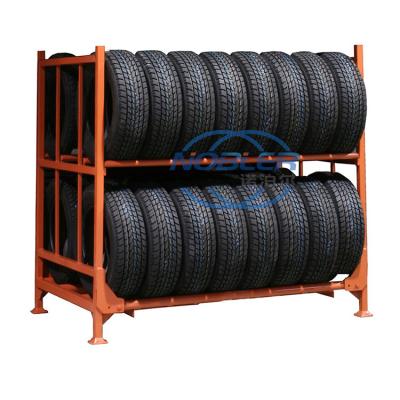 China Corrosion Protection Stacking Truck Tire Storage Rack Metal Folding Adjustable Tire Rack Tire Storage for sale