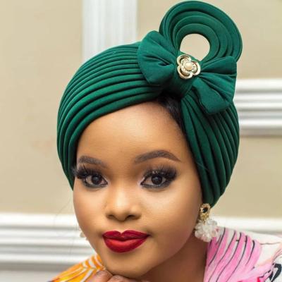 China New RELIGION 2021 Gele Headtie 2021 Wedding Gele Headwear Arab Headwear African Nigerian Muslim India Auto Head Wraps Turbante Mujer for sale