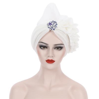 China New RELIGION Africa Female Net Cloth Automobile Gele Headtie Wedding Gele Turban Arab Hat India Nigerian Muslim Hat Wraps Turbante Mujer for sale