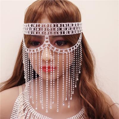 China Fashionable factory wholesale shiny rhinestone mask for party face mask and Halloween decorations for sale