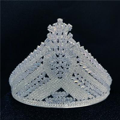 China Fashionable Luxury Crown Zircon Headdress Elegant Wedding Princess Prom Crown Hair Jewelry Bridal Accessories for sale