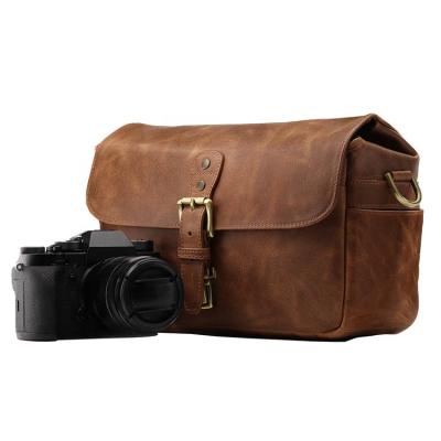 China OEM ODM Men Messenger High Quality Leather Women Genuine Leather Camera Bag for Mirrorless Snapshot and Dslr Cameras for sale