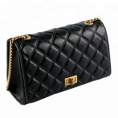 China Fashion Custom Chic Quilted Genuine Leather Woman Handbag High End Material for sale