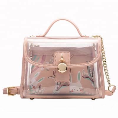 China Fashion Custom High Quality Jelly Handbag Fashion Girl Transparent PVC Handbag for sale