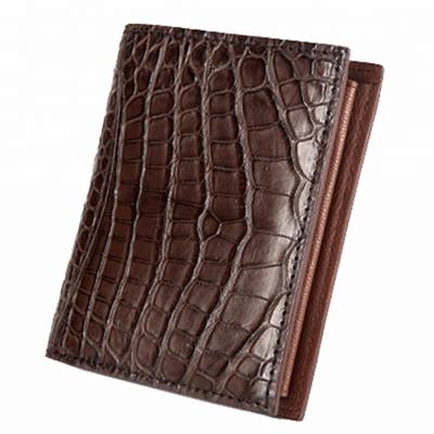 China Custom Made Men Crocodile High End Business Leisure Style Shorts RFID Luxury Fashion Leather Wallet for sale