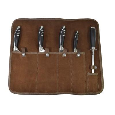 China Waxed Canvas OEM ODM High Quality Private Label Handmade Chef Waxed Canvas Knife Roll Bag for sale