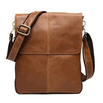 China GENUINE LEATHER drop shipping OEM ODM leisure high quality fashion small vertical leather messenger bag for men for sale