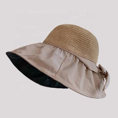 China Fashion ready to ship most popular fashion high quality large straw sun hat women summer straw beach outdoor hat for sale