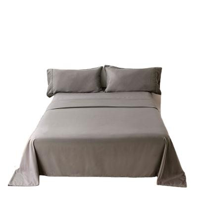 China Nondisposable Luxury Hotel Bedding Set 100% Solid Microfiber Gray US Size Sheet Set for sale