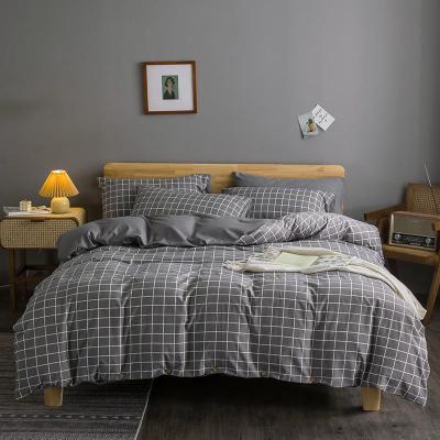 China Simple Anti-Pull Japan Stripe Check Designs Printed Sheet Set Bedding Set for sale