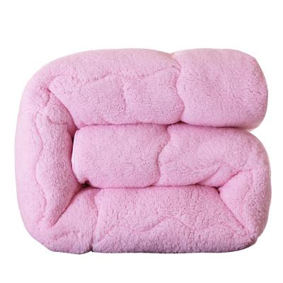 China Home Wholesale Cheap Winter Solid Comforter Insert Sherpa Quilted Quilt Heavy Warm Comforter for sale