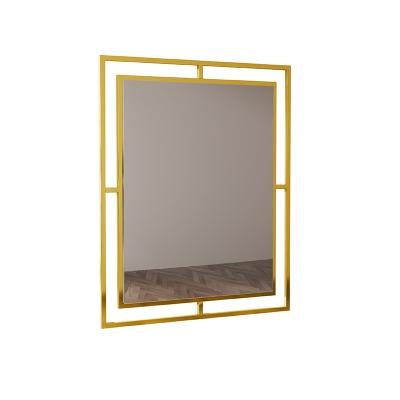 China Industrail modern simple promotion home luxury wall shape gold wall decorative mirror abstract for sale