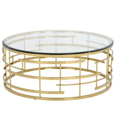 China Modern stylish modern glass coffee table stainless steel coffee table furniture coffee table for sale