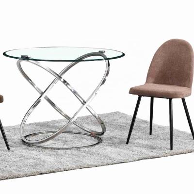 China Manufacture Modern Dining Table Furniture Modern Style Round Glass Dining Tables for sale